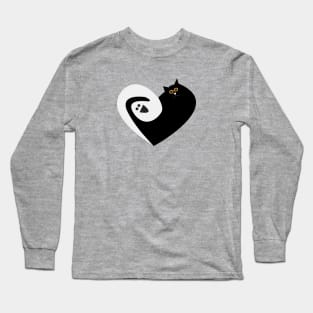 Ghost and Cat Love Long Sleeve T-Shirt